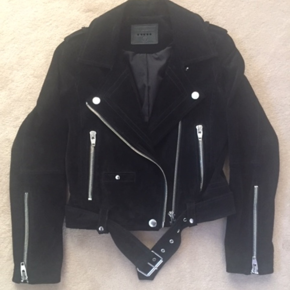 Black Suede Moto Jacket
